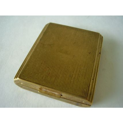 Vintage Zell 5th Avenue Art Deco Dovell Rouge & Powder Compact Duo Steel Mirror