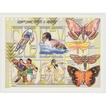 Madagascar 2000 Mi. Bl. 2444 - 2447 Sydney Jeux Olympiques Papillon IMPERF ND