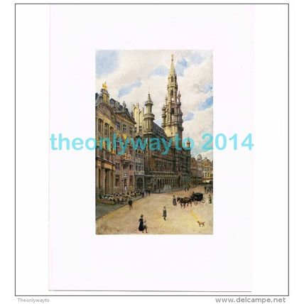 HOTEL DE VILLE, BRUSSELS, BELGIUM, BOOK ILLUSTRATION (PRINT), 1908