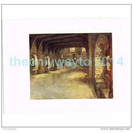 BANQUET HALL, CHATEAU DES COMTES, GHENT, BELGIUM, BOOK ILLUSTRATION (PRINT) 1908