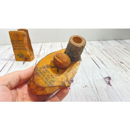 Vintage Wooden Desk Organizer, Pen, Pencil, and Letter Holder, Handmade Storage