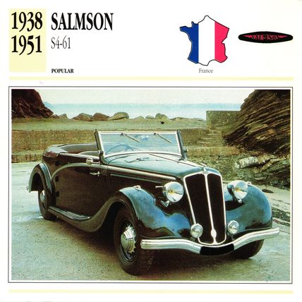 Collectors Club card. Classic Cars. Salmson S4-61
