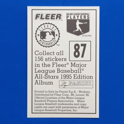 Ruben Sierra (Oakland Athletics) #87Fleer MLB All-Stars 1995 Panini Sticker
