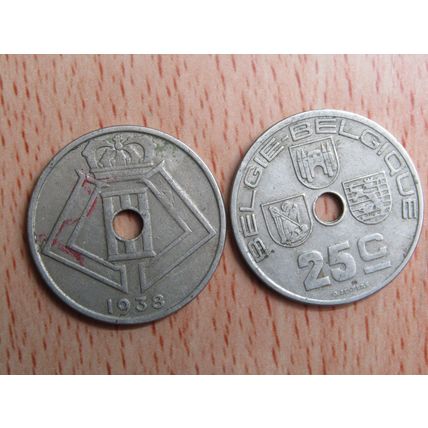Belgium 1938 25 Centime Belgie (Dutch - Flemish Text) Coin