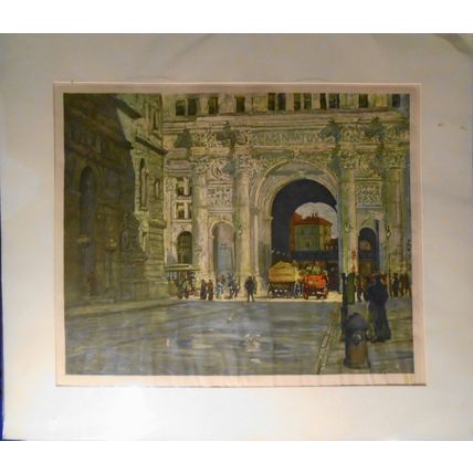 The Gate of the City [Manhattan] by William Jean Beauley [1917] Original 24"x19"