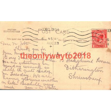Marine Mansions, Bexhill on Sea, Sussex, Valentines Postcard, 1920s?
