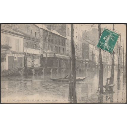Les Passerelles Rue Saint-Charles, Inondations de Paris, 1910 - Lévy CPA LL6