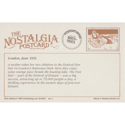 Postcard Festival Fun Fair Battersea Park London 1951 - Nostalgia