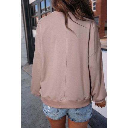 Goat Floral Peace Symbol Drop Shoulder Sweatshirt
