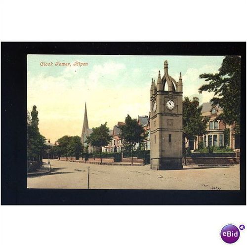 Yorkshire RIPON Clock Tower Postcard by Valentine 04217
