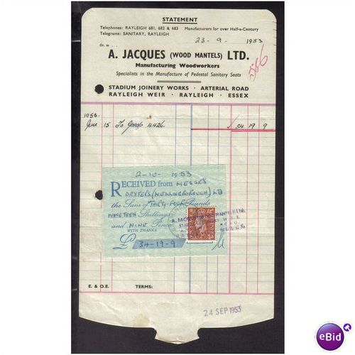 A JACQUES LTD,RAYLEIGH WEIR,ESSEX, 23/9/1953