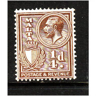 MALTA 1930 SG 193 1/4d BROWN M / MINT#2