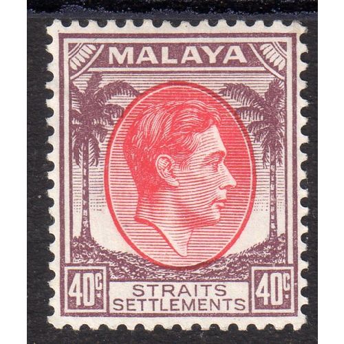 Straits Sg288 40c Scarlet & Dull Purple fine m/mint (G196)