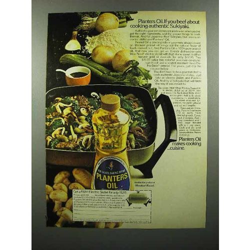 1974 Planters Oil Ad - Cooking Authentic Sukiyaki