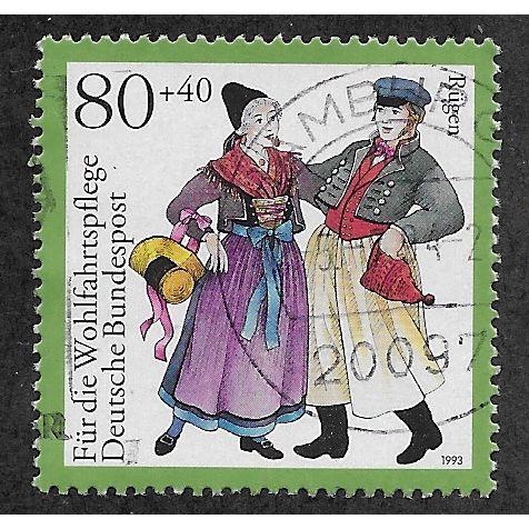 GER 1993 80pf+ 40 'NATIONAL COSTUMES RUEGEN' FINE USED (EBID54-547)