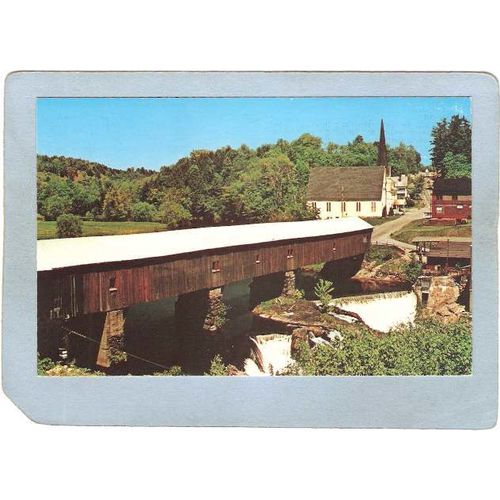 NH Bath Covered Bridge Postcard Swiftwater Bridge Over Wild Ammonoosuc Riv~282