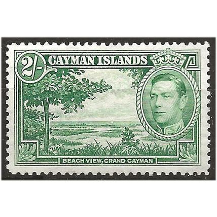 Cayman Islands 1943 SG124a 2/- Deep Green Mounted Mint . .. .