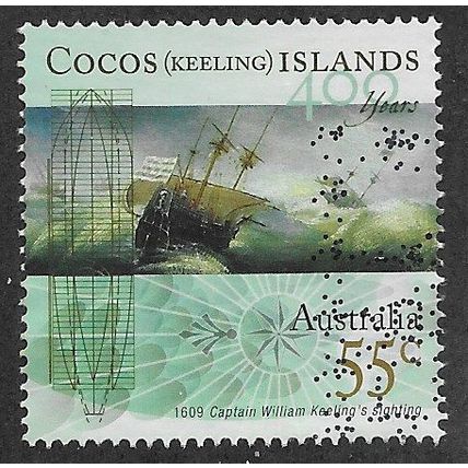 CKI 2009 55c 'ENGLISH EAST INDIAMAN' FINE USED (EBID70-976)