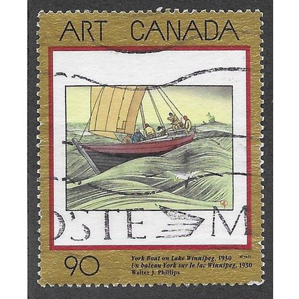 CAN 1997 90c 'CANADA ART -YORK BOAT ON LAKE WINNIPEG' FINE USED (EBID71-411)