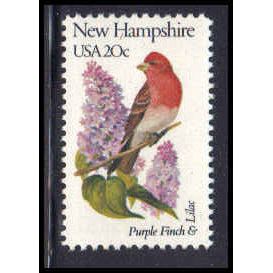 1981A 20c Birds/Flowers of New Hampshire Fine MNH Dry Gum V1990 (6)