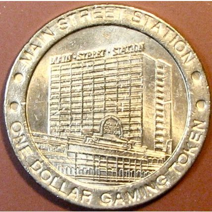Main Street. $1 Casino Token. Las Vegas, NV. R69.