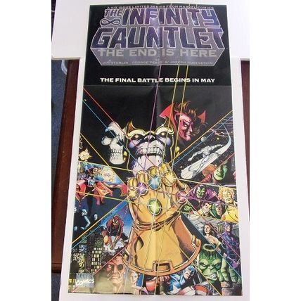 INFINITY GAUNTLET ' PROMOTIONAL POSTER ' 1991 GEORGE PEREZ autograph