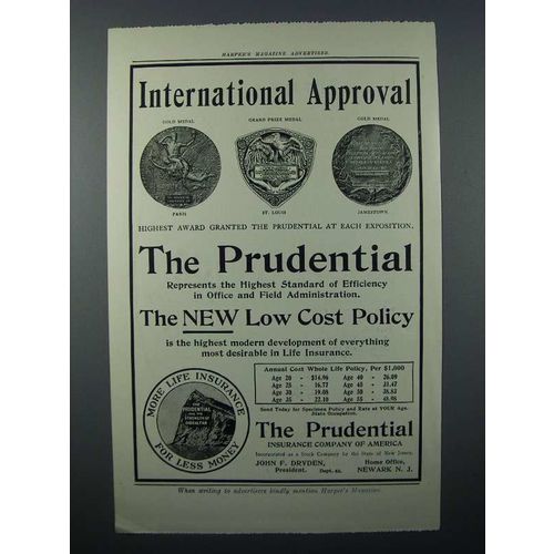 1908 Prudential Insurance Ad - International Approval