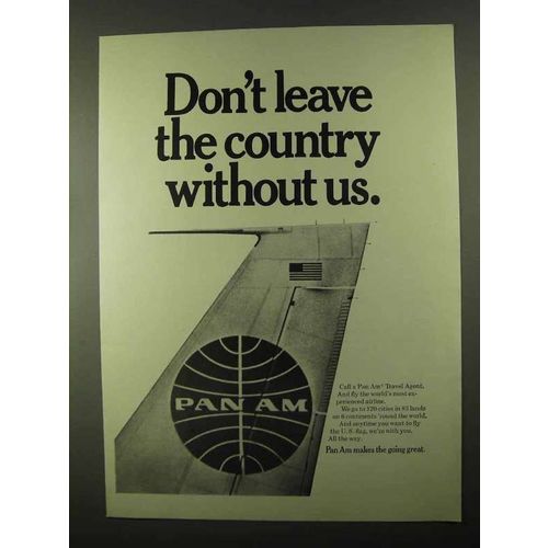 1968 Pan Am Airline Ad - Don't Leave Country Without