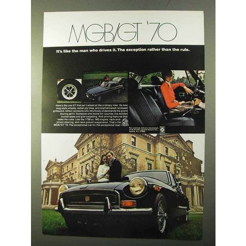 1970 MG MGB/GT Ad - It's Like The Man Who Drives It