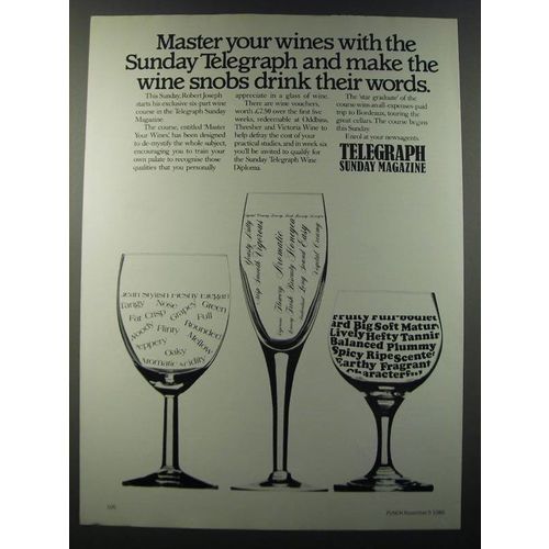 1986 Sunday Telegraph Ad - Master your wines with the Sunday Telegraph