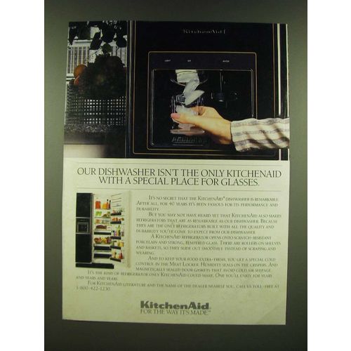 1990 KitchenAid Refrigerator Ad - Our dishwasher isn't the only KitchenAid