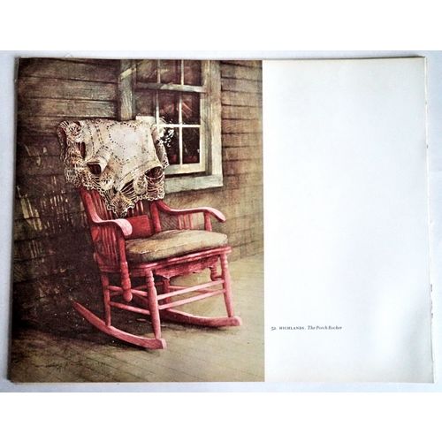Hubert Shuptrine Porch Rocker Original Print Rustic Wooden Porch Farmhouse decor