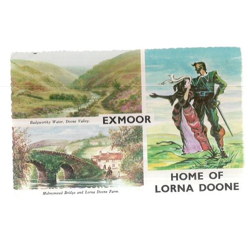 EXMOOR, HOME OF LORNA DOONE, DEVON.. multiview..unused vintage postcard =