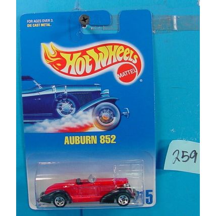 C259 HOT WHEELS 1991 COLLECTOR NO. 215 AUBURN 852 RED AND BLACK NEW ON CARD