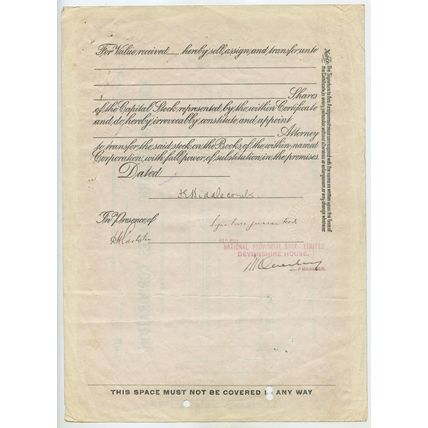 Michigan Electric Shares Corporation 2 Shares 1929 Stock/Share Certificate