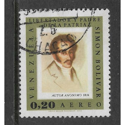 VENEZUELA 1966 AIR 20c SIMON BOLIVAR SG 1972 FINE USED