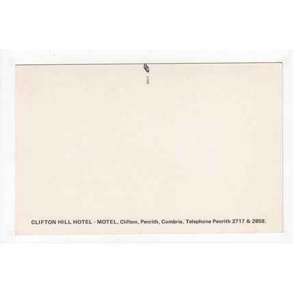 Clifton Hill Hotel Motel Penrith Postcard Cumbria