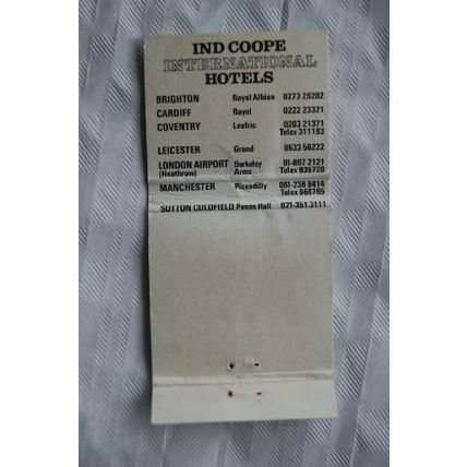 Matchbook cover Hotel Piccadilly, Manchester