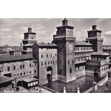 Ferrara Chateau Des Este Large City Clock Italian RPC Postcard