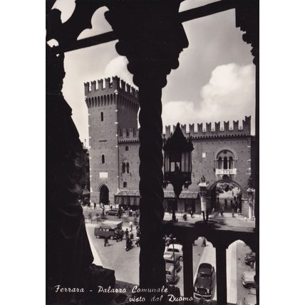 Ferrara Palazza Comunale Visto Dal Duomo Car Park Real Photo Postcard
