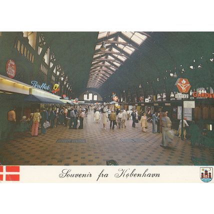 Kobenhavn Railway Station Buffet Fast Food Denmark 1980s Postcard