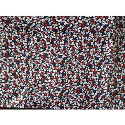 Black floral polyester cotton fabric 100 x 148cms