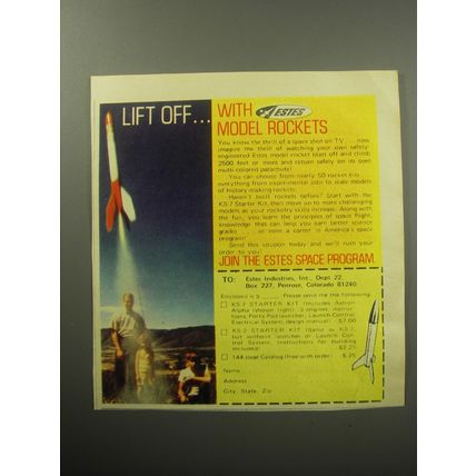 1970 Estes Model rockets Ad - Lift off.. with Estes Model Rockets