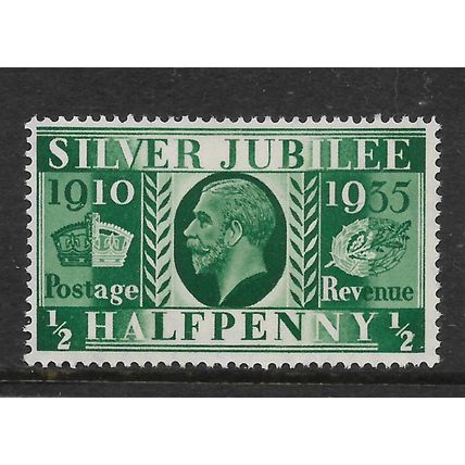 GREAT BRITAIN 1935 SILVER JUBILEE 1/2d GREEN U M MINT
