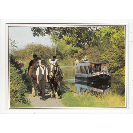 Horse-drawn Boat Trip at Foxton Grand Union Canal Postcard