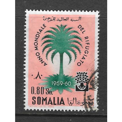 SOMALIA 1959 WORLD REFUGEE YEAR USED TREE EMBLEM 0.80s