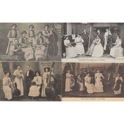 German Ladies Orchestra 4x Classical Music Identified Old Postcard s