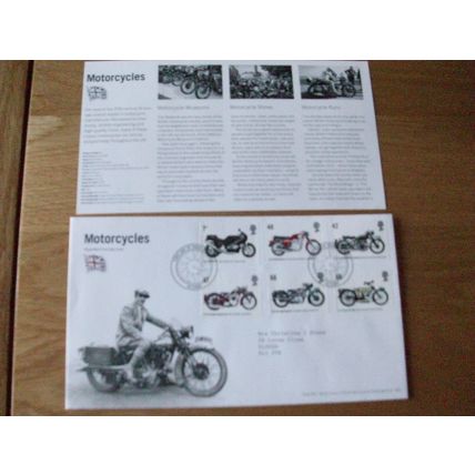 Motorcycles FIRST DAY COVER OFFICIAL ROYAL MAIL 19/7/2005 **GC**