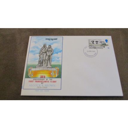 Philart 1969 GB FDC, 1st Transatlantic Flight Alcock & Brown - Bournemouth fr