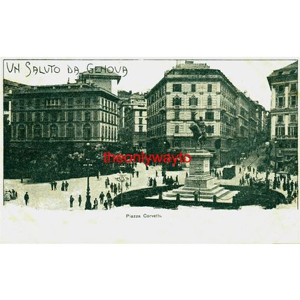 Piazza Corvetto, Un Saluto Da Genova (Genoa), Italy, Postcard